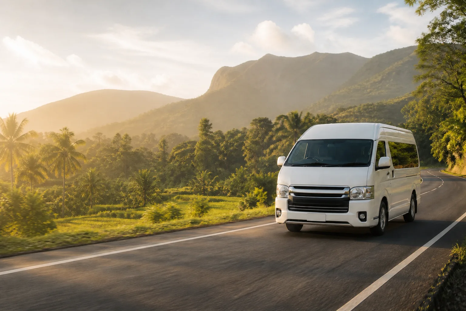 Private chauffeured transfer travelling through Sri Lanka